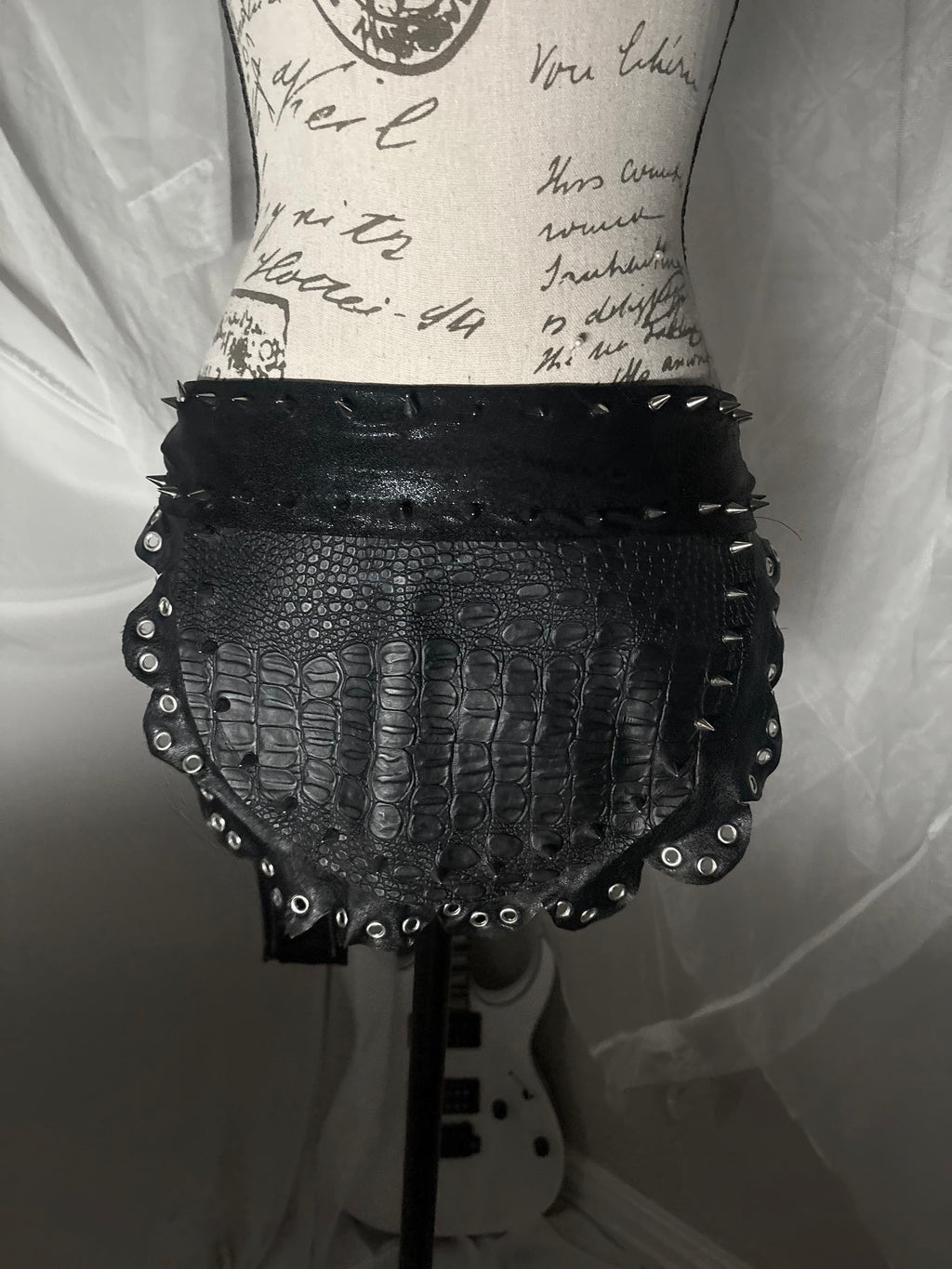 spiked leather apron