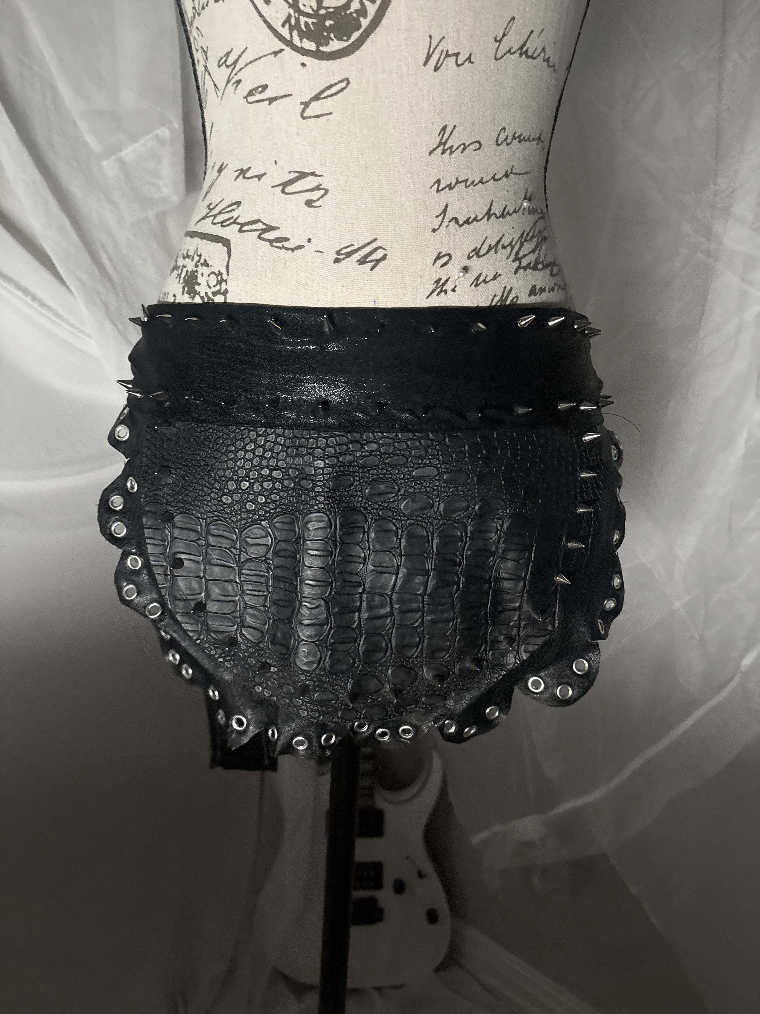 spiked leather apron