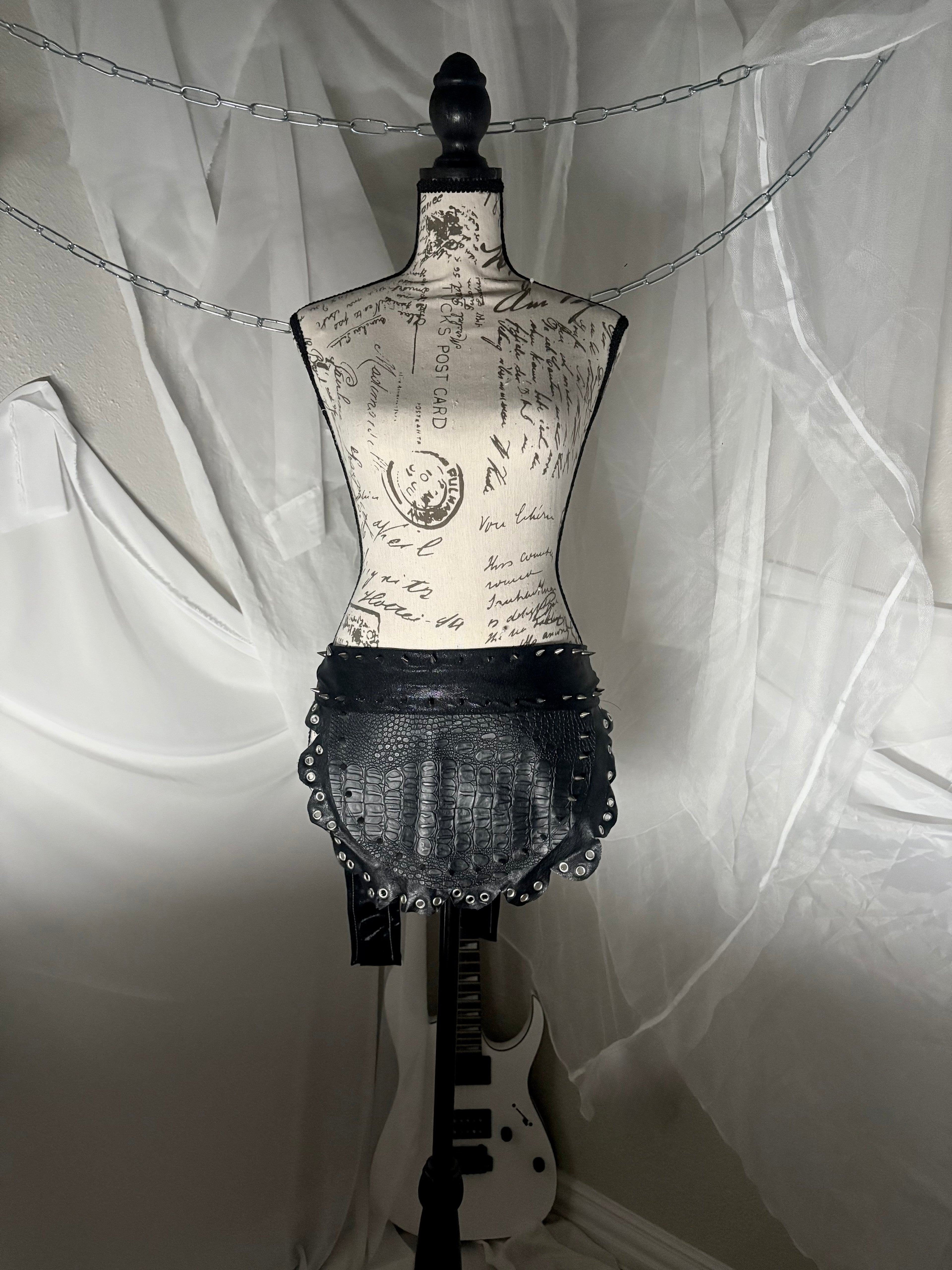 spiked leather apron